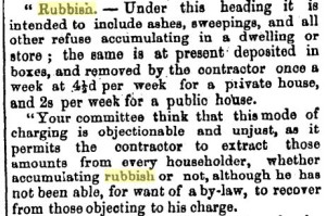  Rubbish collection, 1867 (Press 24/12/1867: 2).