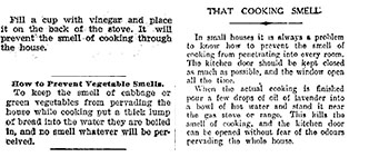 Advice on how to prevent cooking smells from permeating through the house. Images: 
